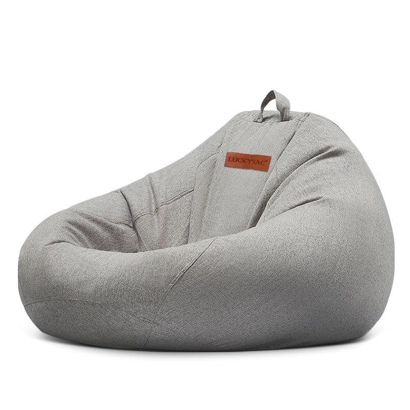 LUCKYSAC Lazy Bean Bag Sofa EPP, Living Room Bedroom Balcony Single Fabric Small Sofa Chair, Premium Set in Gentleman Gray