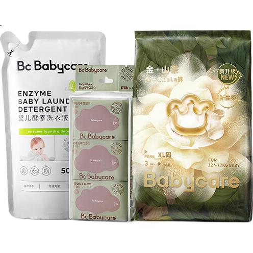 Набор детских подгузников-трусиков Babycare On-the-Go Care Set, размер XL, 3 шт. + влажные салфетки 36 шт. + гель для стирки 500 мл