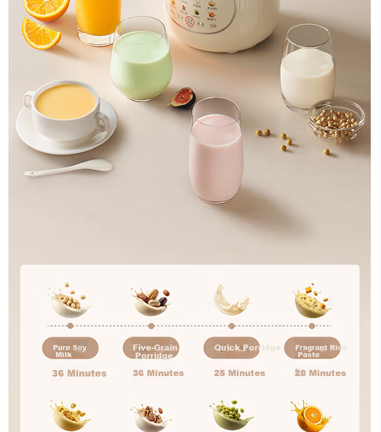 Joyoung Fully Automatic Household Blender 1.4L Soy Milk Maker Silent Filter-Free 316L Stainless Steel Self-Cleaning Juicer with Appointment DJ14X-D664 13