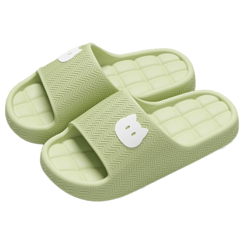 Qiumuxi Women's Indoor Casual Slippers Thick Soft Non-Slip EVA Silent Green Size 40-41