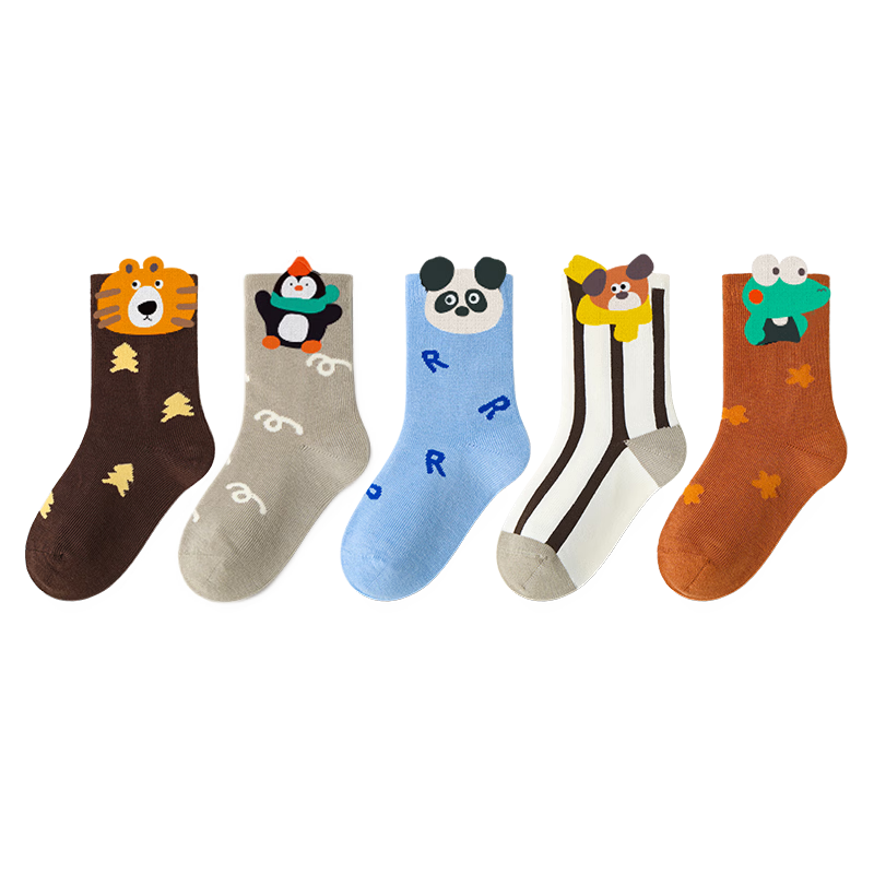Banbi Children's Socks, Boys' Socks, Autumn And Winter Kids' Cotton Socks, Spring And Autumn Style, Seamless Mid-Calf Socks, BB2586, Size 14-16