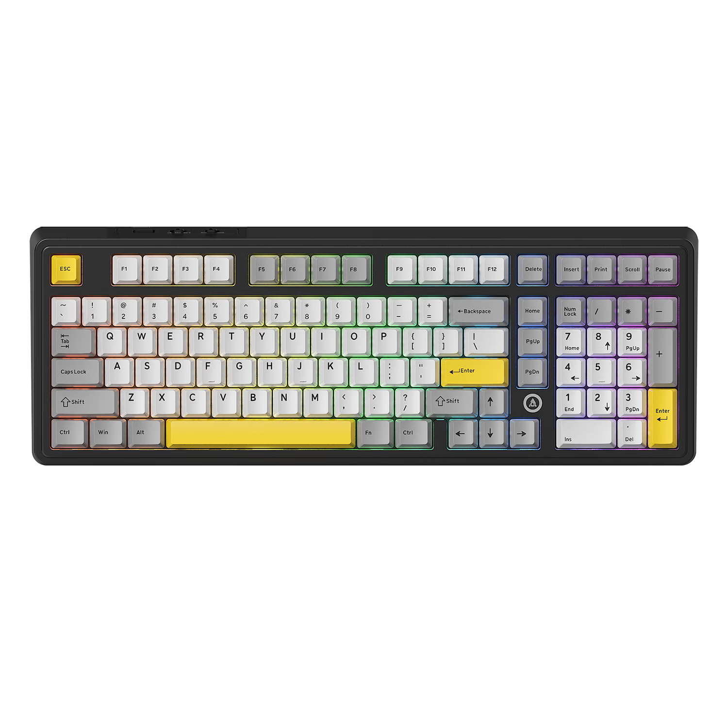 AJAZZ AK980V2 Tri-Mode Wireless Mechanical Keyboard RGB Lighting 8000mAh Battery Gasket Full-Key Hot-Swappable 101-Key 2U0 Original Black Gray Yellow Rabbit Sunflower Switch