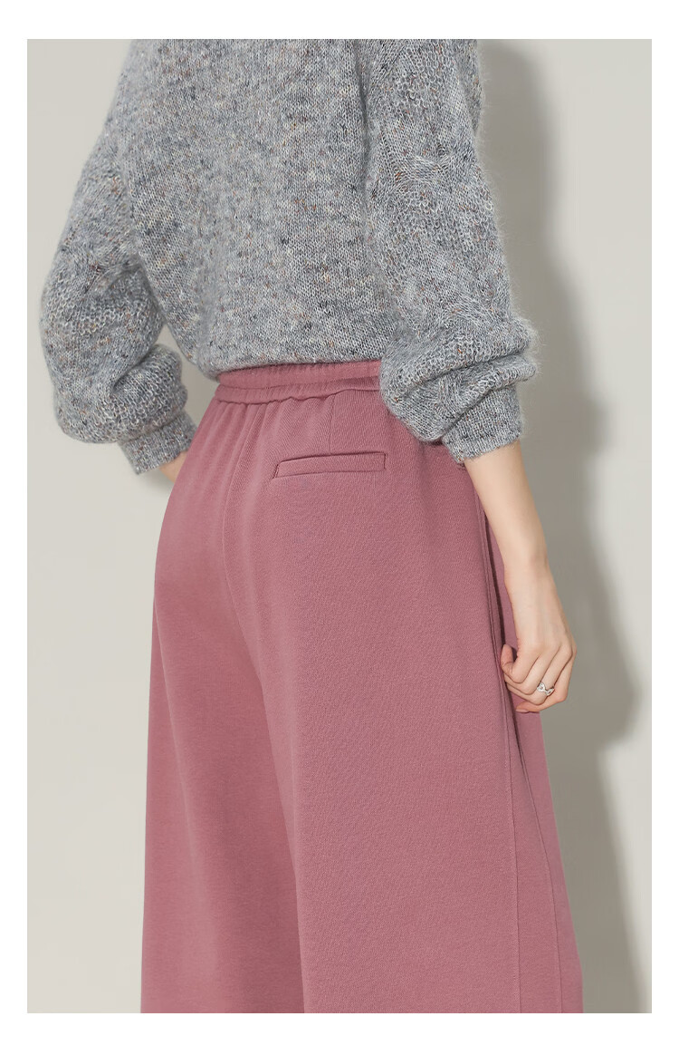 Demana Lazy Gentle Style Warm Winter High-Waist Thick Relaxed Scythe Comfortable Casual Curved Sweatpants for Women 10