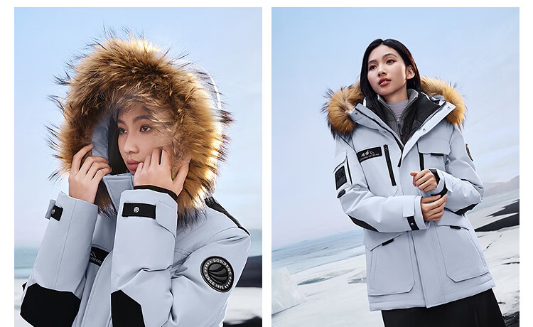 Bosideng 90% Down Jacket Unisex Couple Fashion Thickened Goose Down Large Fur Collar Mall Style Coat 26