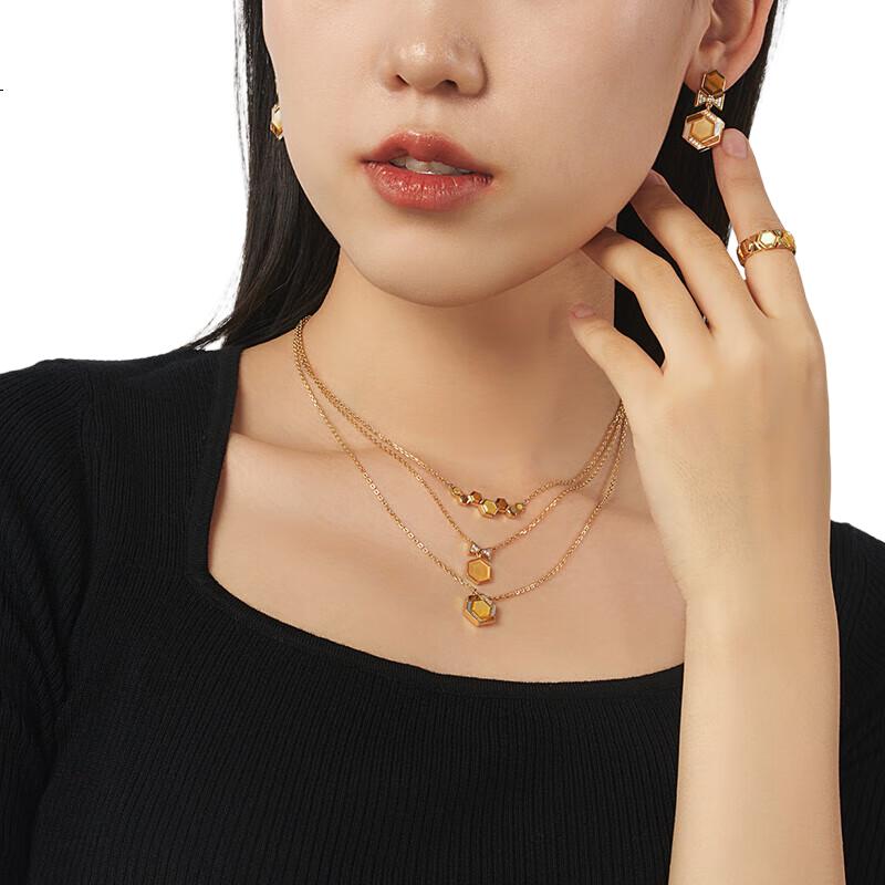 LOLA ROSE Honeycomb Series Necklace, Gemstone Necklace, Birthday And Holiday Gift for Women, Mid-Autumn Festival Present for Girlfriend