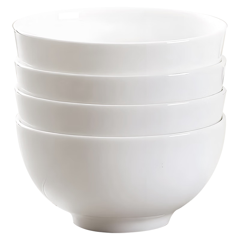 Sky Top Rice Bowl, Pure White Small Soup Bowl, Bone China, for Home And Hotel Use, Ceramic Tableware Set, 4.5-Inch Aobow, 4 Pieces