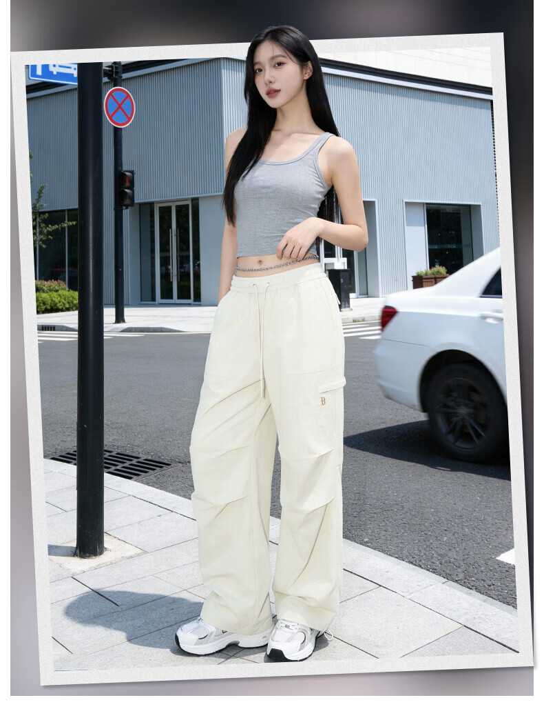 MLB Unisex Parachute Pants Wang Sulong Same Style Casual Wide-Leg Pants 26 Spring New 3AWPB0161-50BKS-M 14