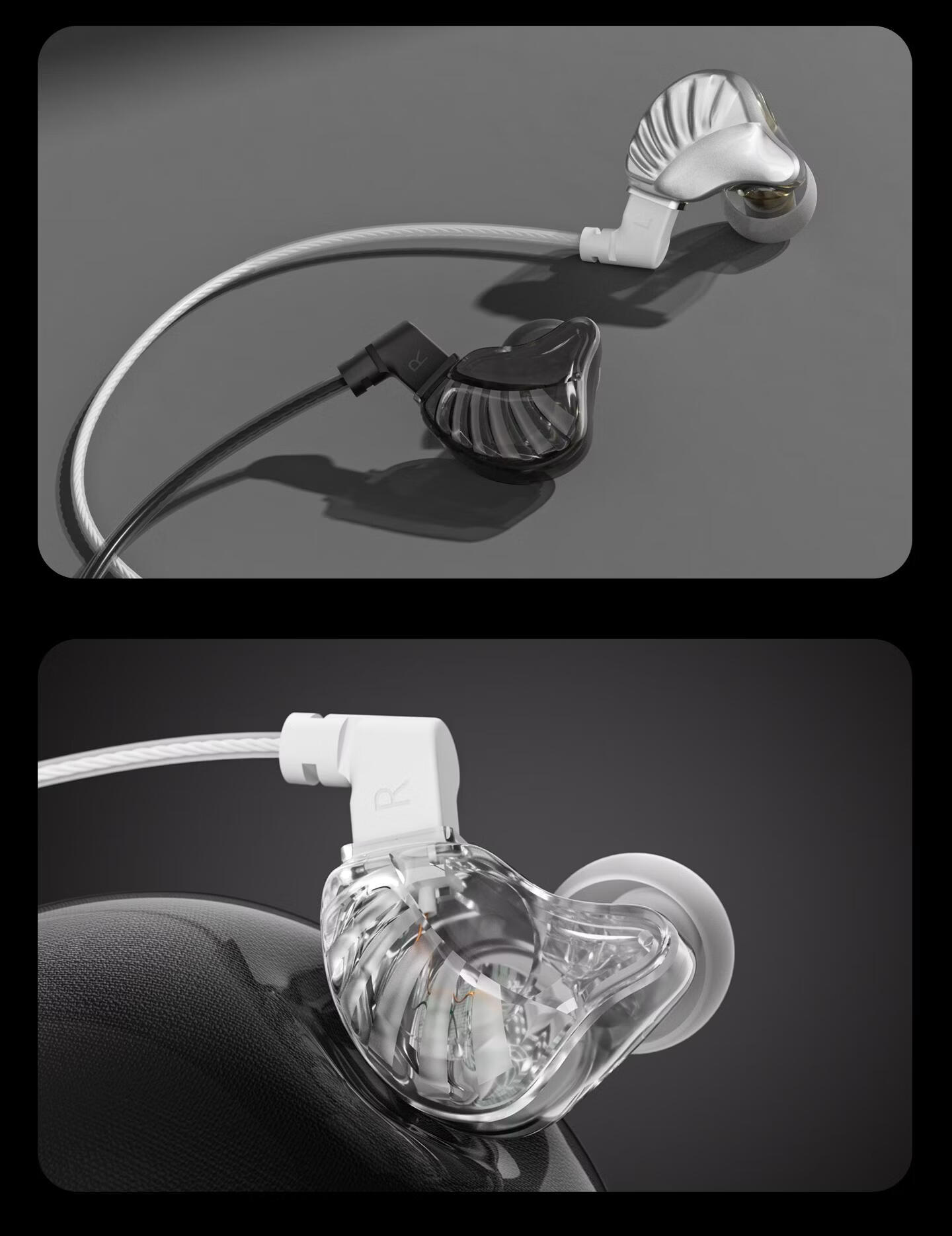 HP Sanshengbei Wired HiFi Earphones Ear-hook In-ear Noise Cancelling Microphone Live Streaming Gaming Music 3.5MM Silver Frost 17