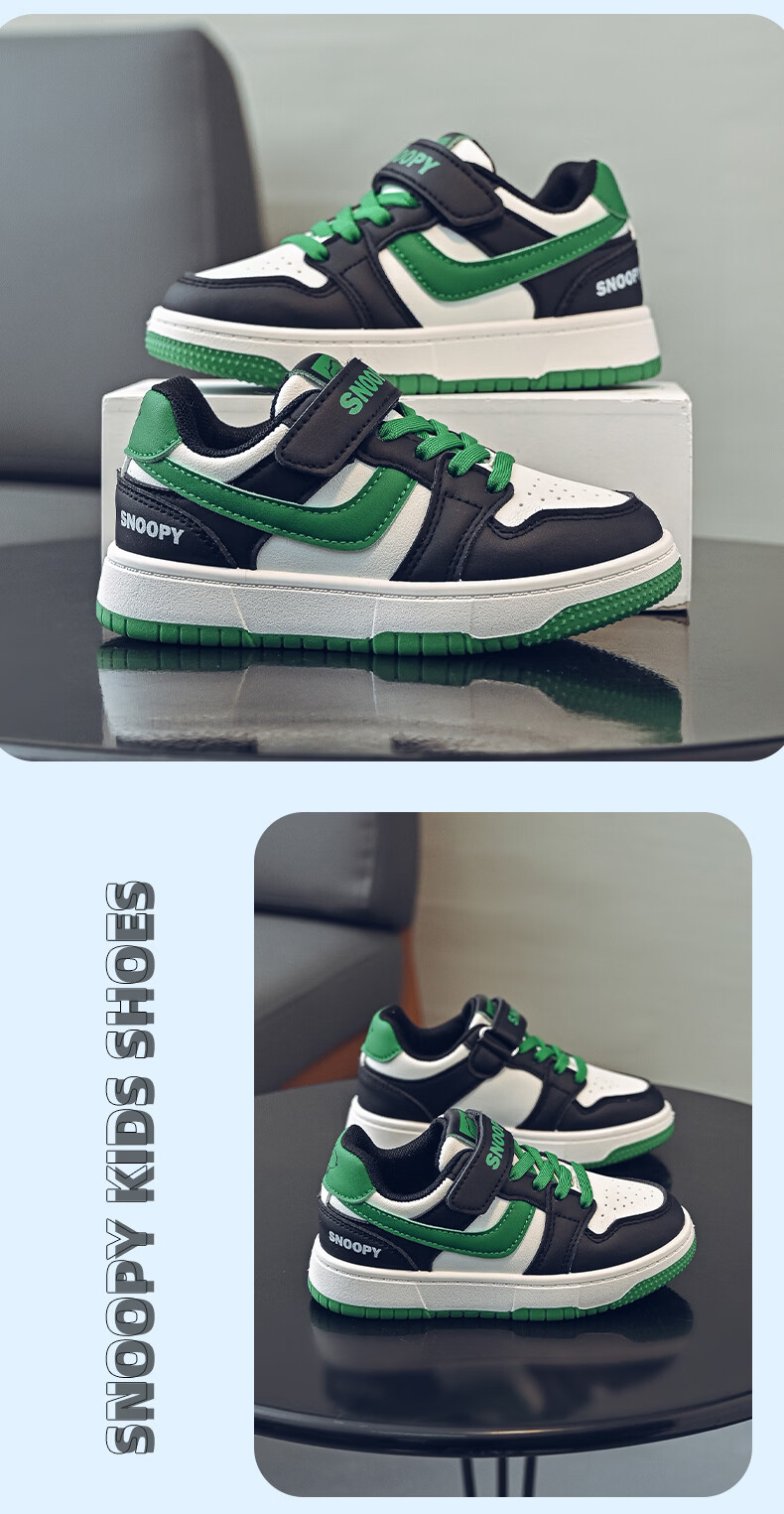 SNOOPY Kids Low-top Sneakers Spring Lightweight Sports Shoes Boys Soft Sole Casual Shoes 0024 Blue Size 30 17