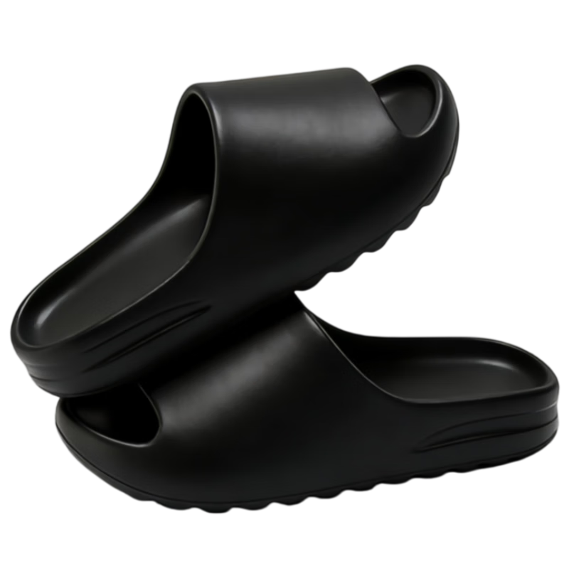 CXOCSI Men's Indoor Home Non-Slip Lightweight Outdoor EVA Thick Sole Slippers Black Size 40-41