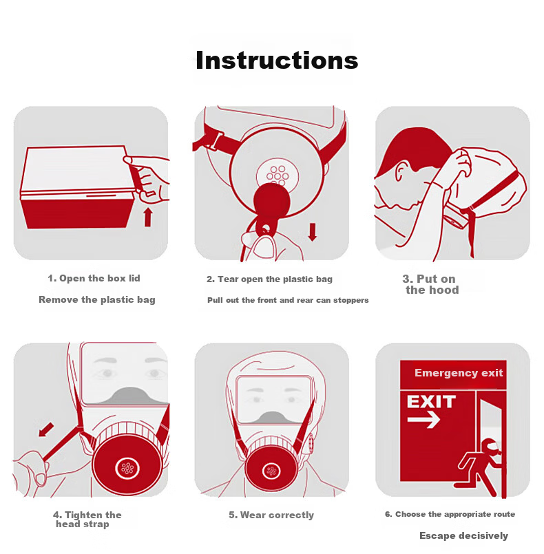 HIKVISION Fire Smoke and Toxic Gas Respirator Safety Emergency Fire Escape Filter Self-Rescue Breathing Mask TZL30 9
