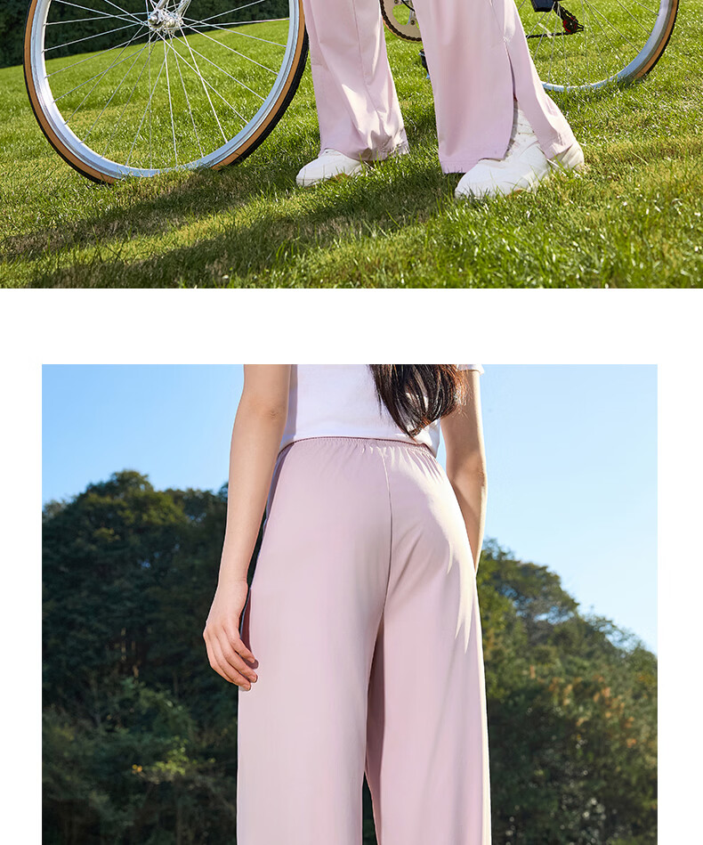 361° Women's Sports Pants Spring Summer Quick-Dry Casual Straight-Leg Loose Ice Silk Sun Protection Pants 662614703-3 22