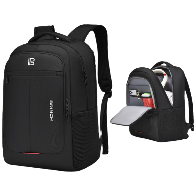 BRINCH Laptop Backpack Men's 17.3 Inch Shockproof Business Travel High Capacity Notebook Bag