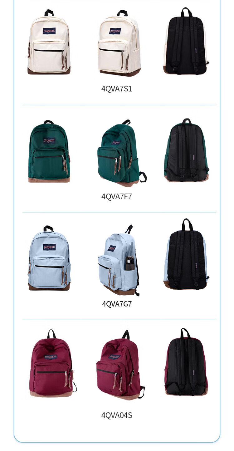 JANSPORT Jasper Backpack Women Laptop Bag Men College Student Schoolbag Twilight Vintage Leather 4QVA7S1 12