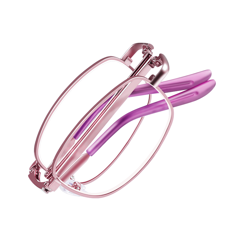 Mr.PuTian Women's Genuine Reading Glasses Anti-Blue Light Fashionable Youthful Foldable Portable +2.00 Magnification