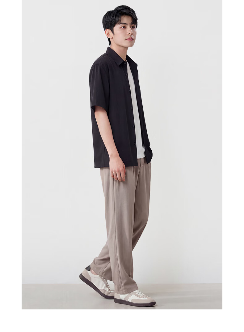 Baleno Summer New Men's Shirt Lightweight Breathable Loose Comfortable Versatile Short Sleeve Casual Simple Ice Feeling Trendy Top 15
