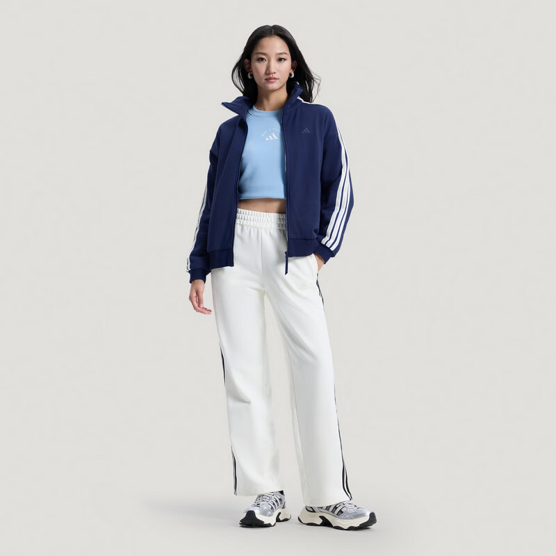 Adidas Women's Sports Style Series FAV FT 3S JKT Sports Casual Jacket KS2816 Dark Blue L 3
