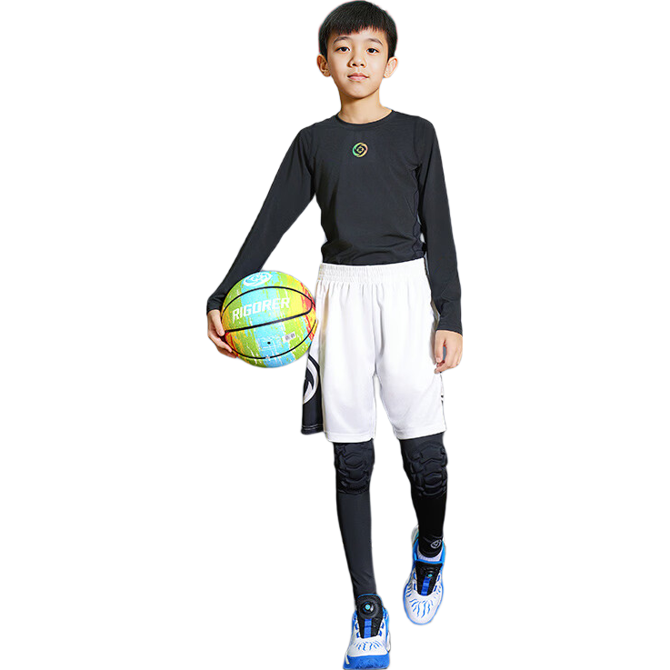 Zhunzhe Kids Impact-Resistant Basketball Training High-Elastic Breathable Knee Pads Compression Nine-Point Fitness Pants