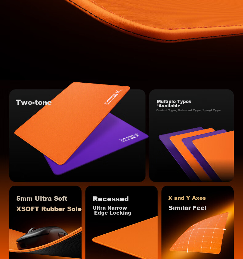Rapoo VP1 Gaming Mouse Pad Competitive FPS CSGO/Valorant/Operation Delta Mouse Pad Rubber Base Rough Surface VP1-W Blue Purple (Wind) 2