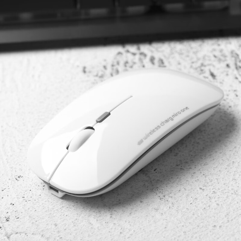 LINGSHE M175 Rechargeable Wireless Bluetooth + 2.4G Dual-Mode Silent Mouse Ivory White Bluetooth + 2.4G Dual-Mode Silent Version for Laptop 4