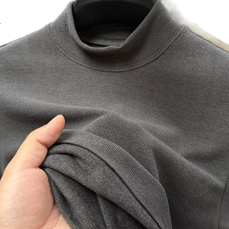 Caramella Men's Thermal Top Men's German Velvet Autumn Winter Half High Collar Inner Wear 2025 New Thickened Long Sleeve T-Shirt Base Shirt Men