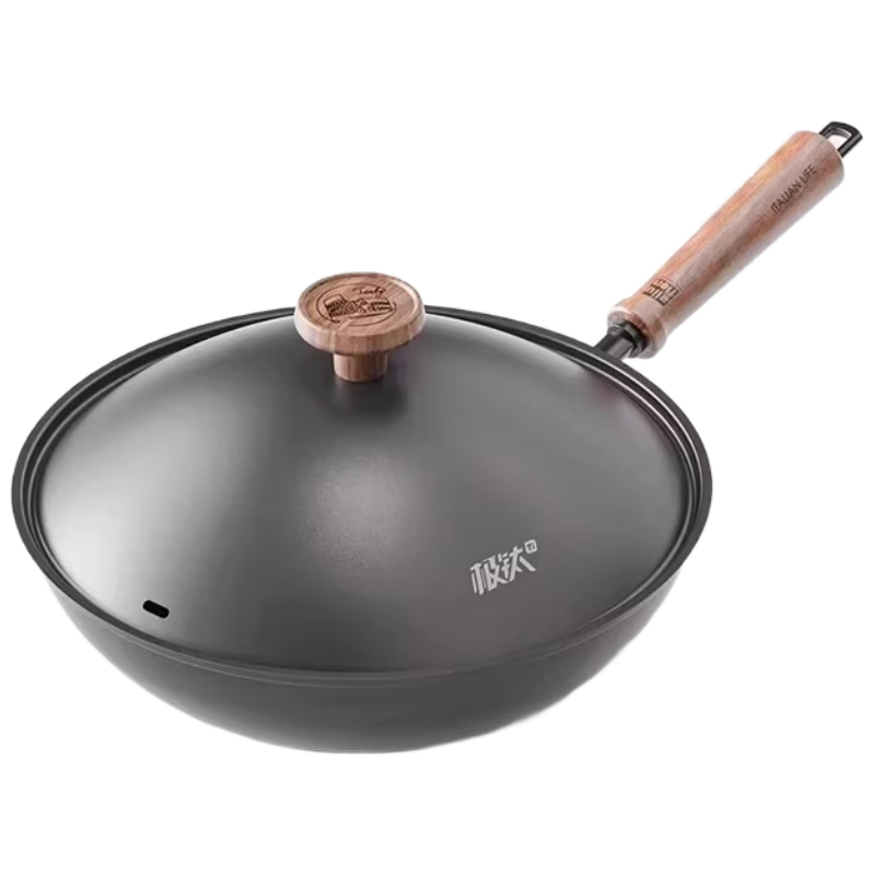 Alluflon Aluflon Titanium Volcanic Iron Frying Pan Healthy 0 Fluoride Rust-Free No Seasoning Non-Stick Home Cooking Wok