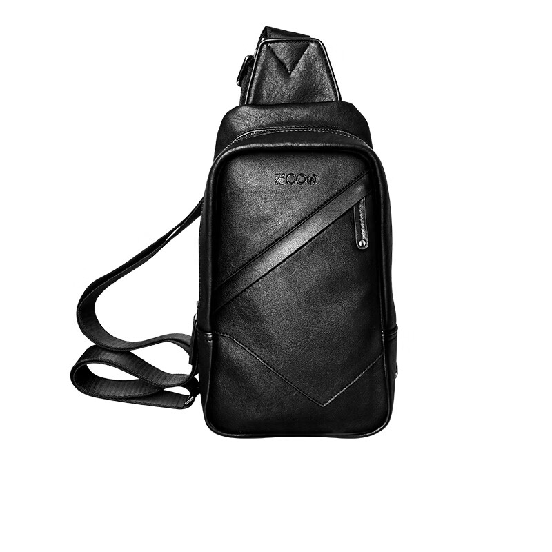COW Chest Bag Men's Single Shoulder Bag Fashion Men's Crossbody Casual Trendy Durable C-8610 Black