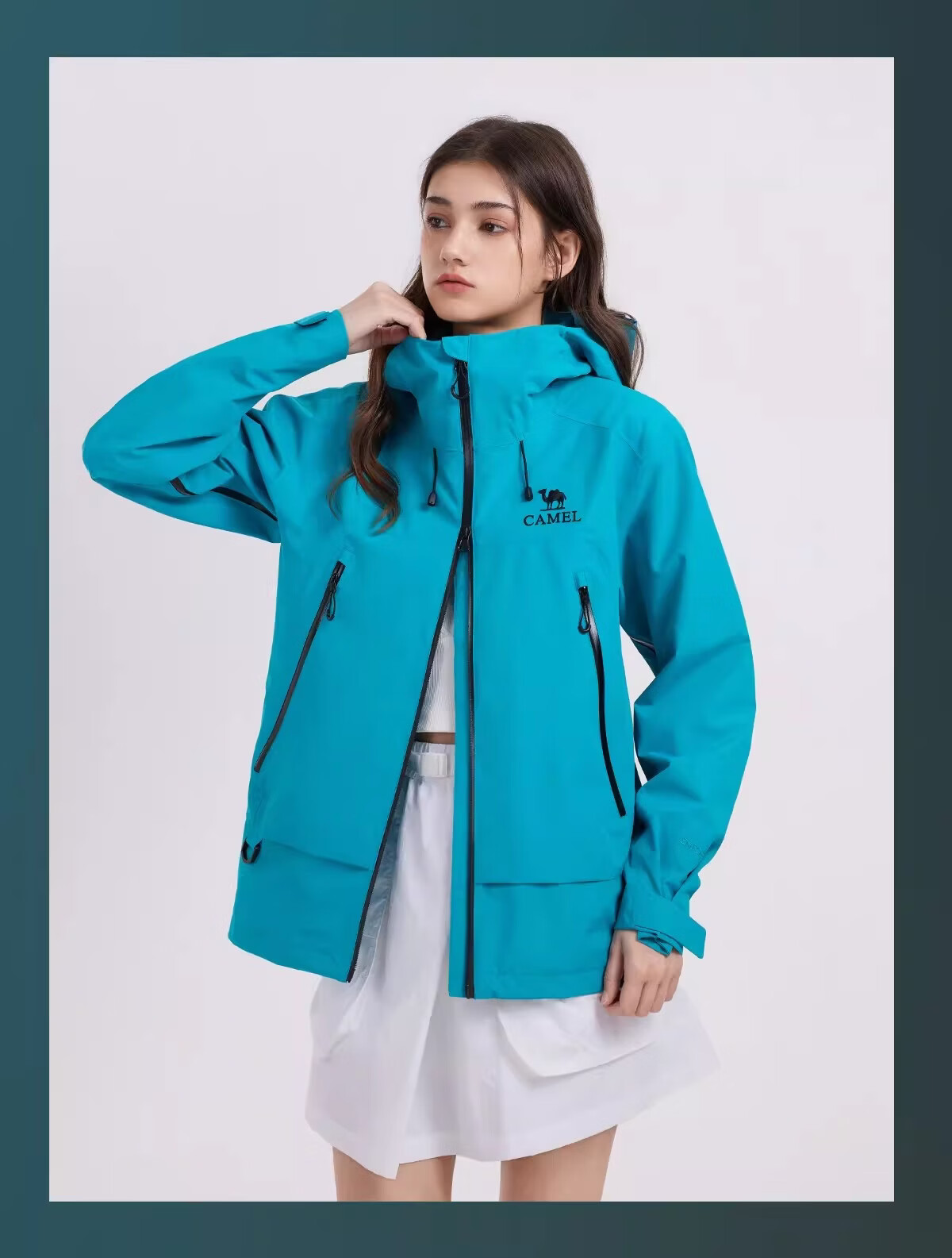 CAMEL Zhangjiajie Qixing Mountain Outdoor Challenge Edition Color Shell Waterproof Hard Shell Jacket for Men 35