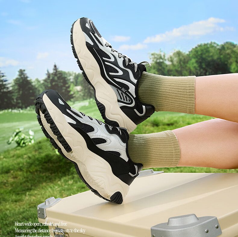 361° Men's Sports Shoes New Year Casual Retro Thick Sole Outdoor Commuter Dad Shoes 672616777-3 9