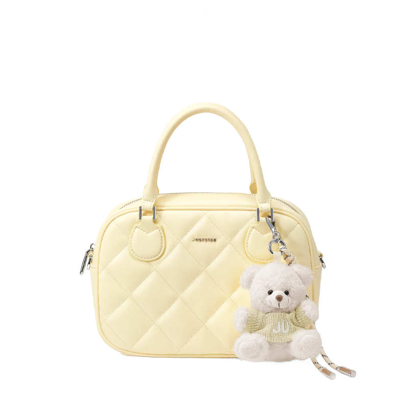 JUST STAR Celebrity-Style Bowling Bag, Women's Handbag, 2026 New Luxury Shoulder Crossbody Boston Tote Bag, Birthday Gift