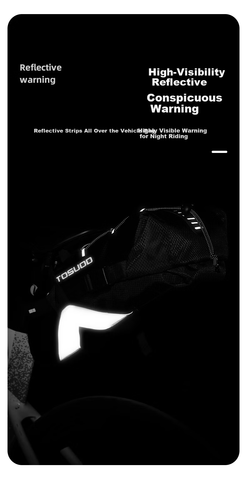 TOSUOD Road Bike Saddle Bag Large Capacity Waterproof Seat Pack for Long-Distance Cycling on Sichuan-Tibet Route Mountain Bike Tool Storage Bag 9
