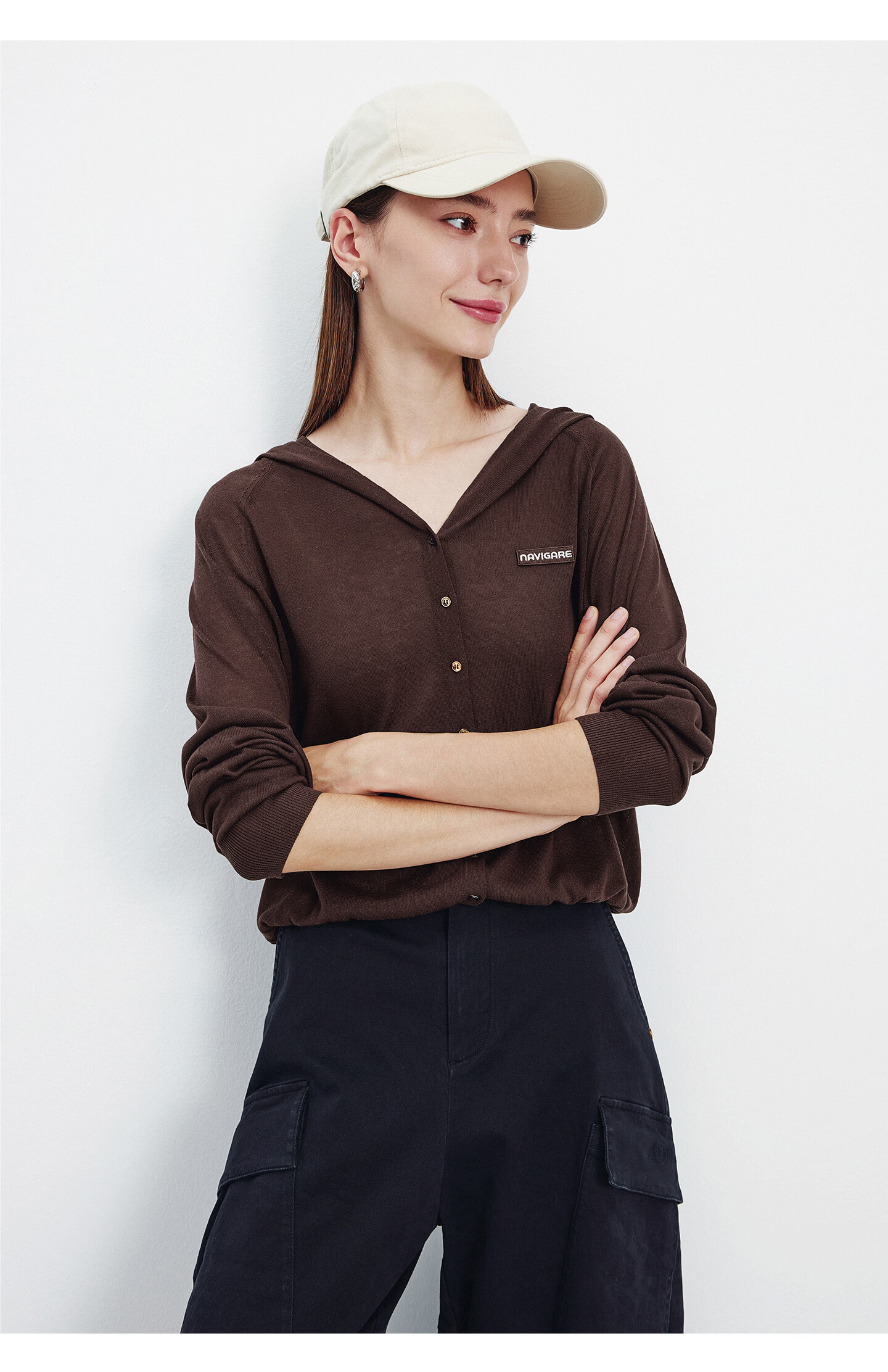 Navigare [Celebrity Edition] Small Sailboat 26 New Women's Lightweight Hooded Knit Cardigan Air Conditioning Jacket 2314096504 71