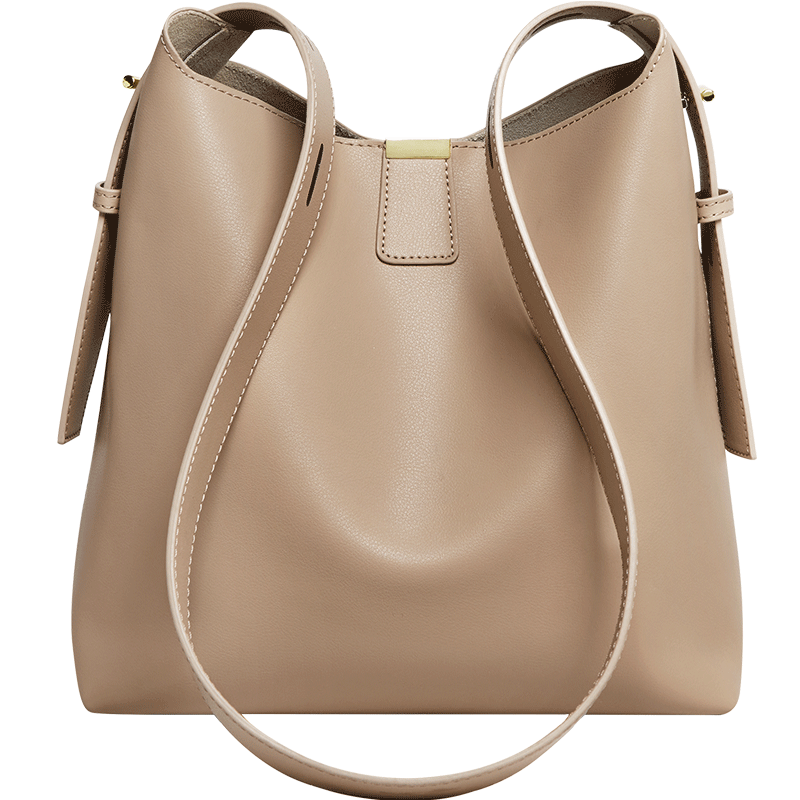 Nalandu New Women's Cowhide Leather Bucket Bag Shoulder Crossbody Commuter Handbag Birthday Gift