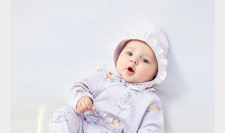 Babycare Baby Cotton Romper Newborn Bodysuit Full Moon Infant Clothing Champagne Pink 59cm 6