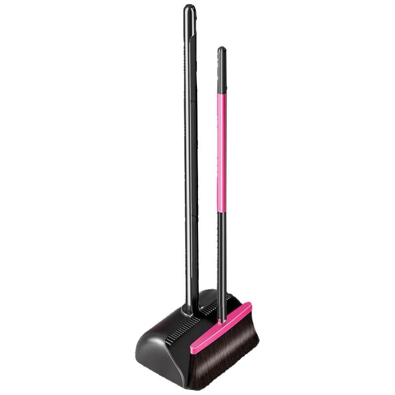 Arrow Brand Broom and Dustpan Set, 2-Piece Household Soft Bristle Broom with Comb Teeth Windproof Dustpan