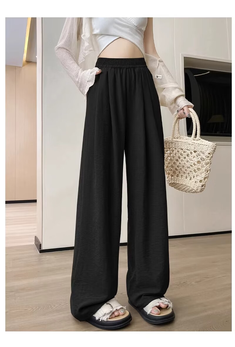 Xiang Yi Lover [JD Direct Purchase] Women's Casual Pants Summer Thin New Straight-leg Milk Fabric High Waist Draped Wide-leg Pants 14