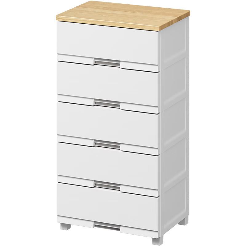 JEKO&JEKO Drawer Storage Cabinet Pre-assembled Storage Cabinet Integrated Baby Children's Wardrobe Feeding Table 5 Layers White