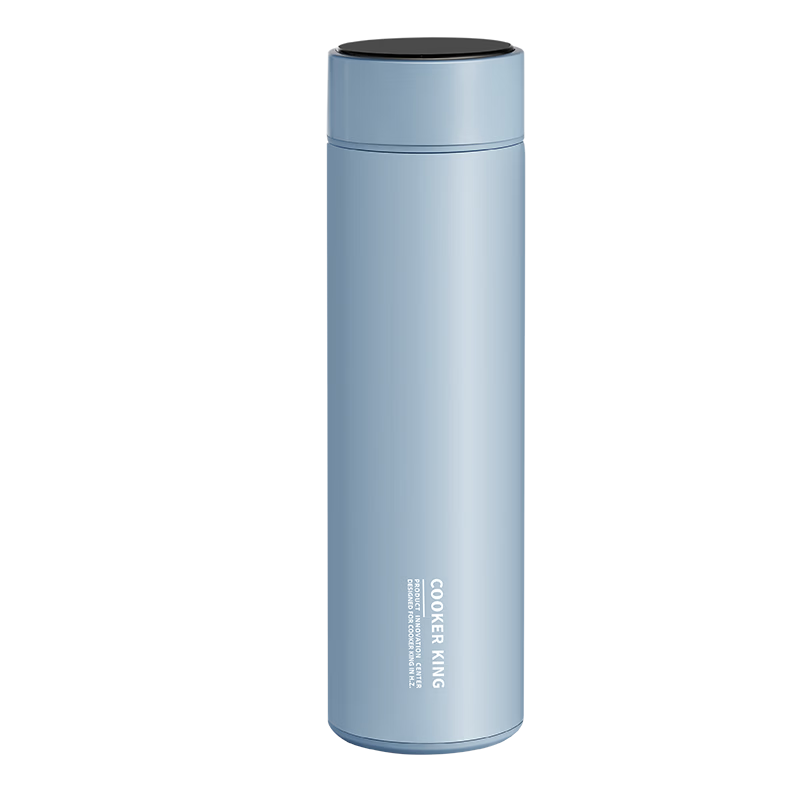 COOKER KING Insulated Mug, 316L Medical-Grade Stainless Steel, Tea-Water Separation, Business Portable Smart Thermos Cup, Light Blue, 490ml