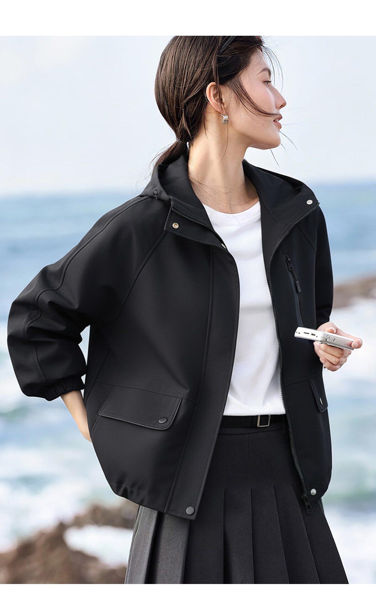 She Enjoy Casual Short Jacket for Women Petite Workwear Style Outdoor Jacket T54D021 15