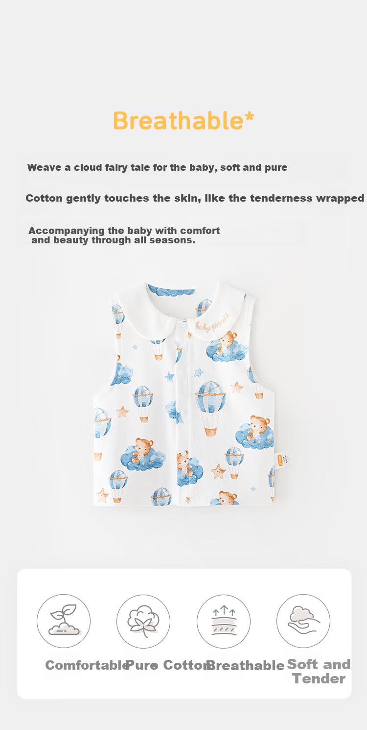 Babyprints Baby Cotton Baby Vest Unisex Toddler Belly Warmer Soft Cute Rabbit 73 1