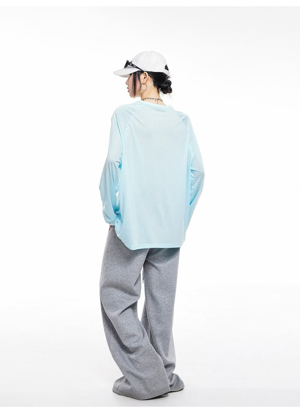 ICH MODE American Style Lightweight Cooling Physical Sunscreen Cover Shirt Women Summer New Loose Long Sleeve T-Shirt White S 12
