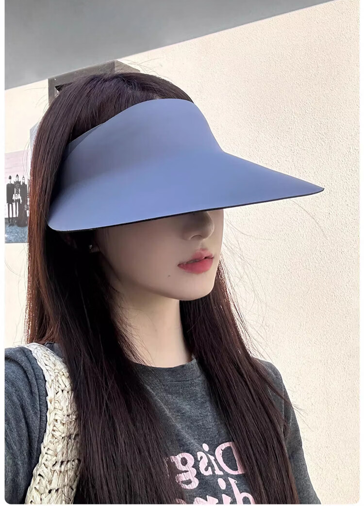 Huili Sun Protection Hat, Sun Visor, Women's UV-Resistant Cap, 2026 New Style, Face-Slimming, Seamless, Wide-Brimmed, Egg-Shaped Topless Hat 1