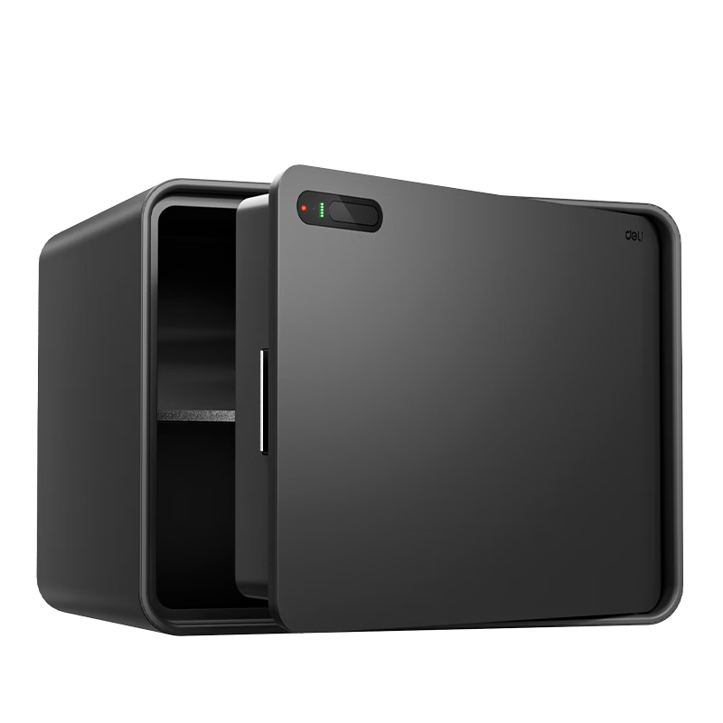 Deli 26th Anniversary New Palm Vein Unlock Safe Automatic Door Opening Home Storage Box 30cm Matte Black