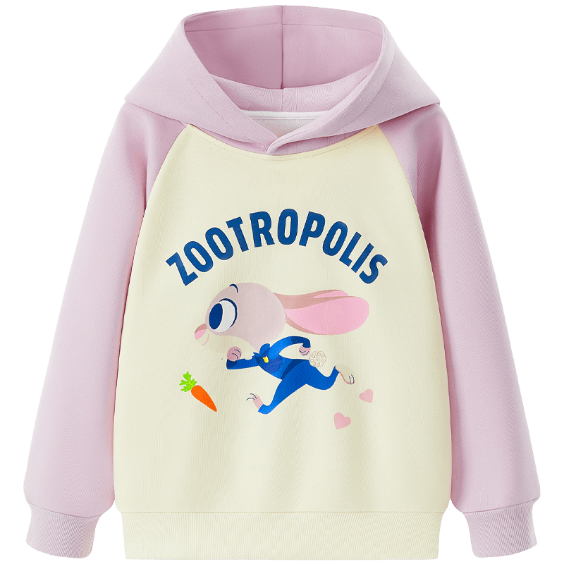 Disney Girls' Autumn Hooded Sweatshirt Zootopia Stylish Children's Top Baby Fall Clothing ZL160039 Pink 130