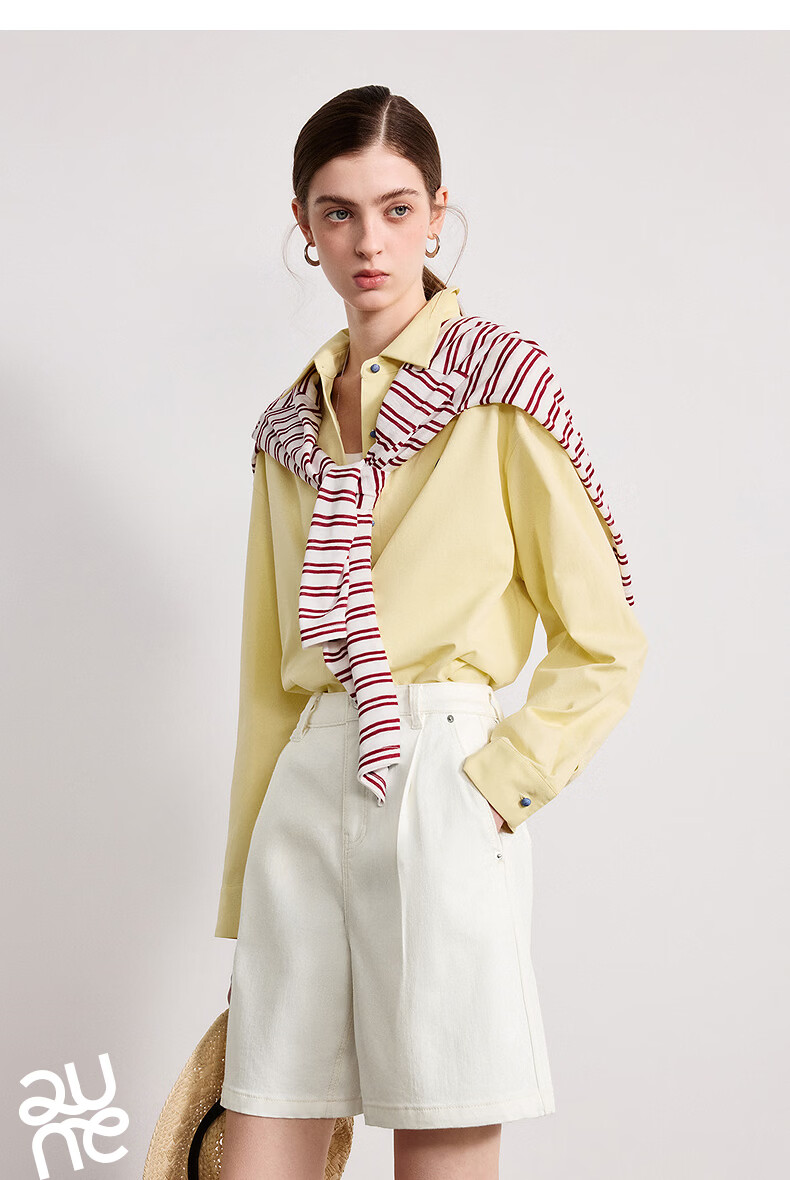 Chuyua Heart Embroidery Shirt Women 2025 Autumn New Simple Versatile Solid Color Pure Cotton Blouse White L 39