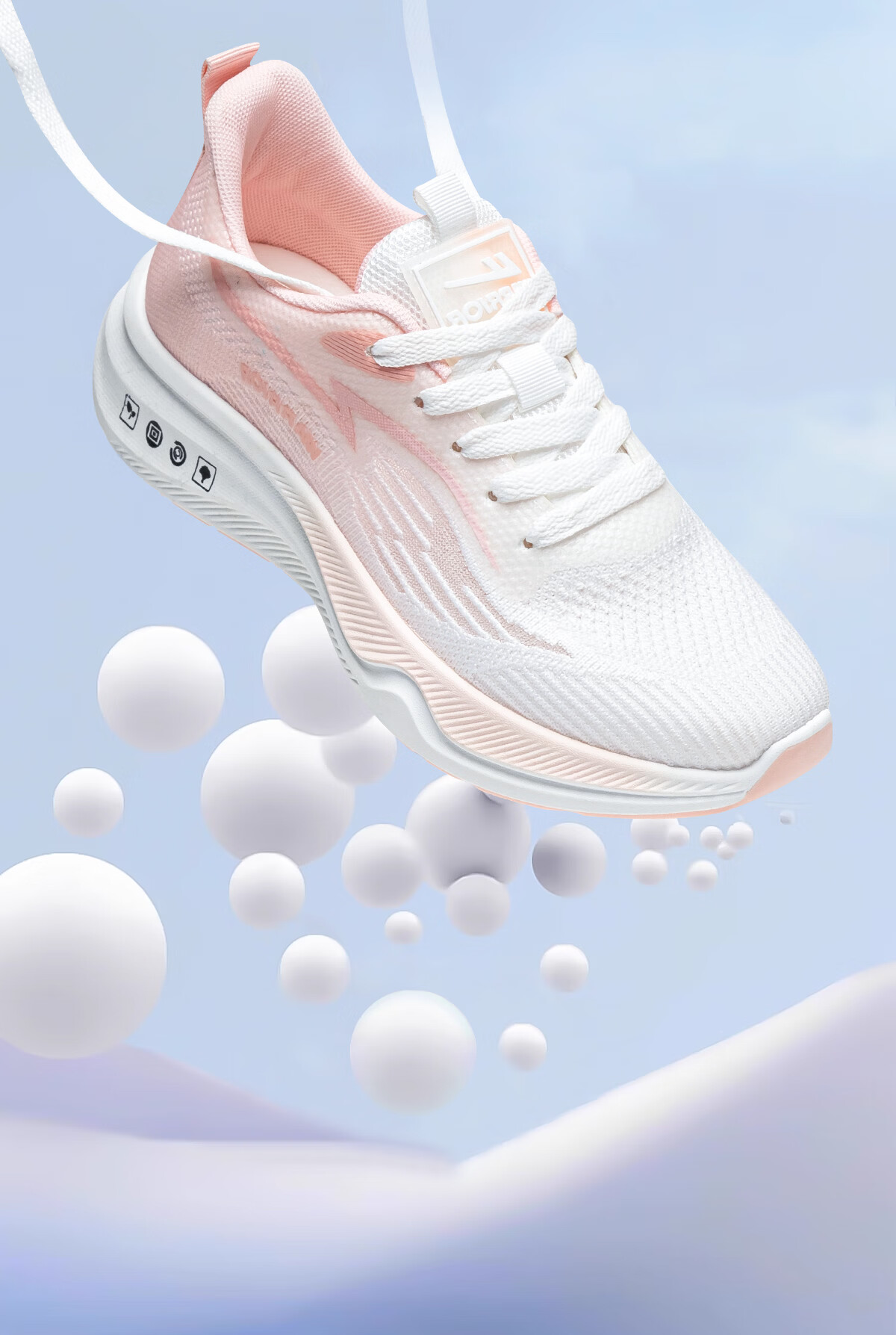 Warrior Women's Spring Summer New Mesh Lightweight Breathable Running Shoes Soft Sole Shock Absorption Sports Shoes White Pink Size 40 3
