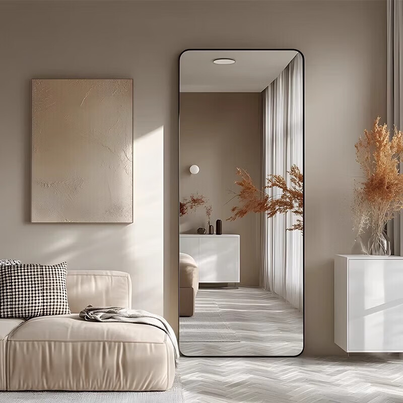 Qiyinge Full-Length Dressing Mirror Floor Mirror Wall-Mounted Fitting Mirror Bedroom Girl Makeup Mirror Bathroom 3D Explosion-Proof Mirror 23