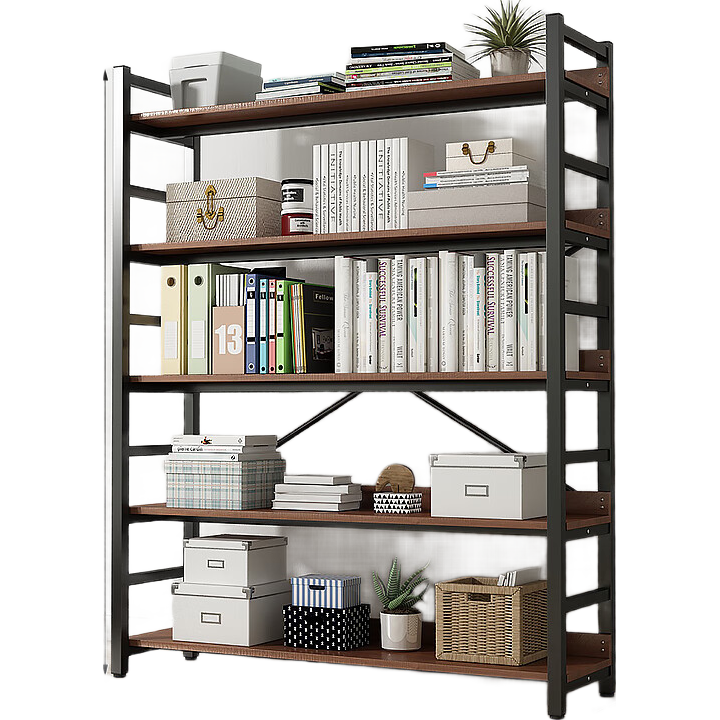 Milin Bookshelf Storage Rack, Floor-Standing Multi-Layer Organizer, Living Room Bookcase, Home Shelving Unit for Books, Simple Storage Solution, 5 Tiers, 120cm