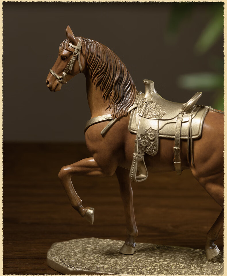 Master Tong "Saddle Breeze (Small)" Office Desktop Copper Horse Ornament Home Decor 14
