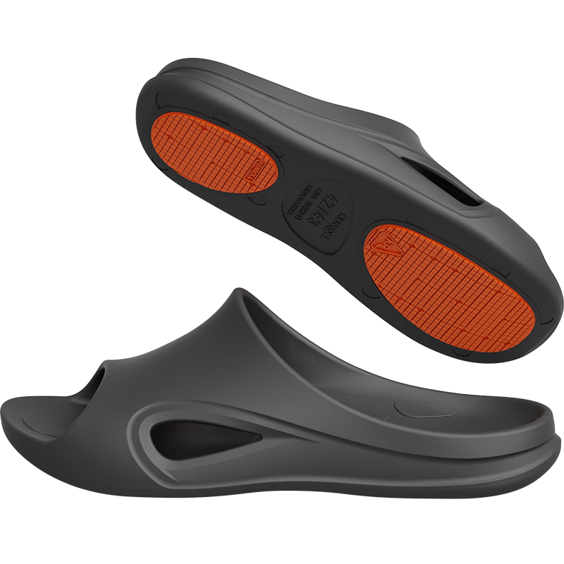 KENROLL Unisex Home Bath Anti-Slip Slippers Four-Season Breathable Wide Fit Cool Slippers Iron Gray Size 44-45 (275mm)